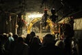 Pilgrims in the Church of nativity in Bethlehem