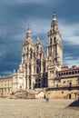 Cathedral of Santiago de Compostela with the new restored facade from Obradoiro square