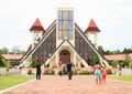 Pilgrims in front of church on Mansinam island