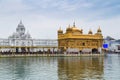 Pilgrims at the Golden Temple, the holiest Sikh gurdwara in the world. Royalty Free Stock Photo