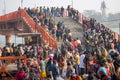Pilgrims Holy dip in river Ganges, The Home of Pilgrims in India, Kumbh Nagri Haridwar Uttarakhand India
