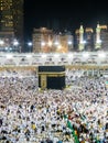 Pilgrims make a tawaf at a Kabbah in Masjidil Haram in makkah during umrah Royalty Free Stock Photo