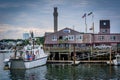 The Pilgrims Monument and MacMillan Pier, in Provincetown, Cape