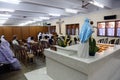 Pilgrims pray beside the tomb of Mother Teresa in Kolkata Royalty Free Stock Photo