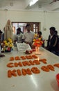 Pilgrims pray beside the tomb of Mother Teresa in Kolkata Royalty Free Stock Photo