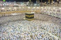 Pilgrims praying around kabah during hajj period