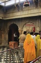 Pilgrims standing inside Karni Mata Temple, Deshnok, India