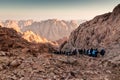 Pilgrims and tourists on the pathway from the Mount Sinai peak