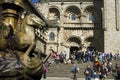 Pilgrims and tourists visit cathedral of Compostela