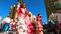 Pilgrims in the traditional Romeria of San Miguel festival (Romeria de San Miguel)