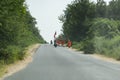 Pilgrims Travelling on National Highway Road in India Royalty Free Stock Photo