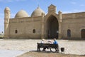 Pilgrims visit Arystan Bab Mausoleum circa Otrartobe, Kazakhstan.