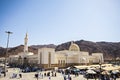 Hajj pilgrims visiting Jabal Uhud and Sayyid al Syuhada mosque historical places in Medina, Saudi Arabia