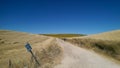 Pilgrims walkind on Camino de Santiago.