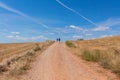 Pilgrims walking in the Camino de Santiago, Spain