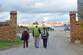 Pilgrims on the way to Santiago, Via de la Plata, Monesterio province of Badajoz, Spain