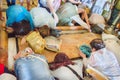 Pilgrims worshiped the Holy Sepulchre in Jerusalem Royalty Free Stock Photo