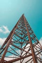 Piling machine in thailand with blue sky Royalty Free Stock Photo