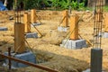 Piling pile with cement reinforced with steel structure for make cement pole in new building