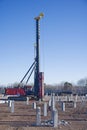 Piling rig machine on construction site for groundworks