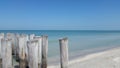 Pilings on Naples Beach Royalty Free Stock Photo