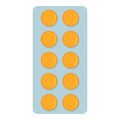 Pill blister icon cartoon . Tablet pack