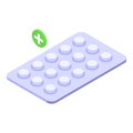 Pill blister icon isometric vector. Medicine pack