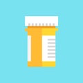 Pill bottle flat vector icon Royalty Free Stock Photo