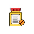 Pill bottle flat vector icon sign symbol Royalty Free Stock Photo