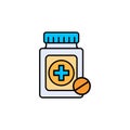 Pill bottle flat vector icon sign symbol Royalty Free Stock Photo