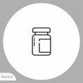 Pill bottle vector icon sign symbol Royalty Free Stock Photo