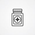 Pill bottle vector icon sign symbol