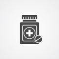 Pill bottle vector icon sign symbol