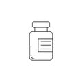 Pill bottle icon vector, Medications jar solid logo illustration