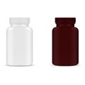 Pill Bottle Packaging Mockup. Medicine Pack Blank