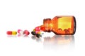 Pill bottle Pills spilling out of pill bottle Royalty Free Stock Photo