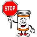 Pill Bottle with Stop Sign Royalty Free Stock Photo