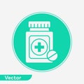 Pill bottle vector icon sign symbol Royalty Free Stock Photo