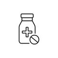 pill bottle vector icon. simple style medical and pharmaceutical design element eps 10 Royalty Free Stock Photo