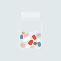 Pill bottle vector illustration. Prescription bottle.