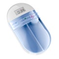 Pill box with reminder alarm, pocket mini pill organizer box case. 3D rendering