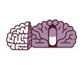 Pill in brain illustration.Placebo concept.