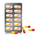 Pill capsule in blister pack Royalty Free Stock Photo