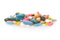 Pill and colorful medical capsules