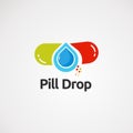 Pill drop logo with simple concept, icon, element, and template for company Royalty Free Stock Photo