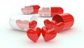 Pill filled with hearts