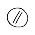 pill hand drawn doodle. vector, scandinavian, nordic, minimalism, monochrome. icon, sticker.
