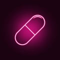 pill icon. Elements of Web in neon style icons. Simple icon for websites, web design, mobile app, info graphics Royalty Free Stock Photo