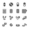 Pill icon set, vector eps10 Royalty Free Stock Photo