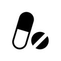 Pill icon in trendy flat style isolated on background. Pill icon page symbol for your web site design Pill icon logo